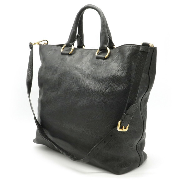 Prada Shoulder Nero 2WAY Leather Black Bag - Picture 1 of 6
